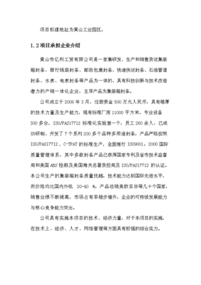 定稿年生产2亿只集装箱封生产线技术改造项目实施计划方案3喜欢就下吧(图文高清版)